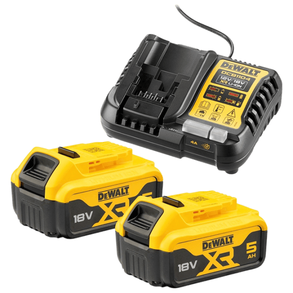Комплект из аккумулятора и зарядного устройства Dewalt DCB1104P2 Li-Ion / 5 Ач / 18 V photo 2