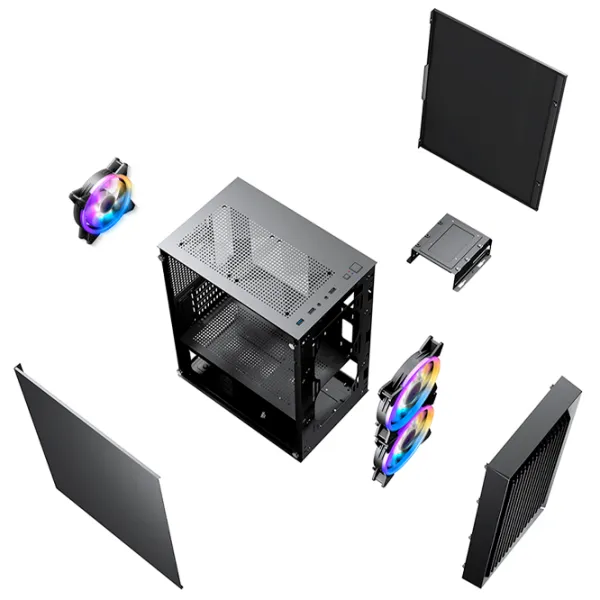Carcasă 1STPLAYER BS-2 Mini Tower / Black photo 11