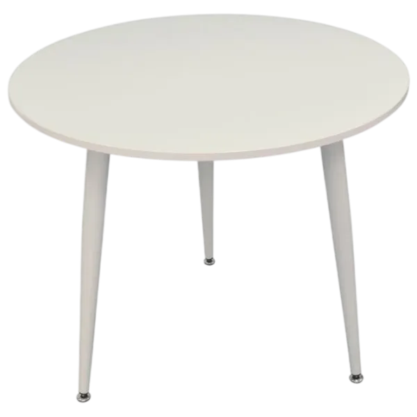 Set masă și scaune Evelin DT 404-5Wh + 3 YTC-080Wh BLU-13 Rotundă / PAL / Light Grey photo 2