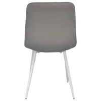 Обеденные стол со стульями Evelin DT 404-5Wh + 3 YTC-080Wh BLU-13 Круглая / ДСП / Light Grey photo 3