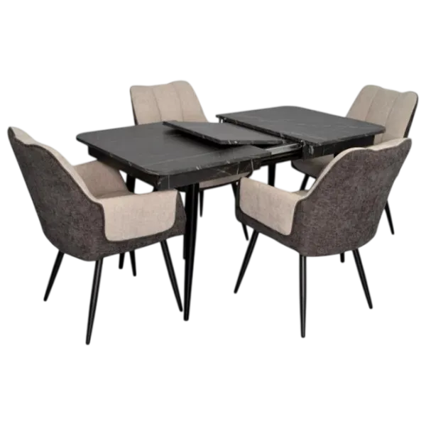 Set masă și scaune Evelin DT 432-3R B + 4 QT-227B UF885-13 Dreptunghiulară / PAL / Dark Gray photo 1