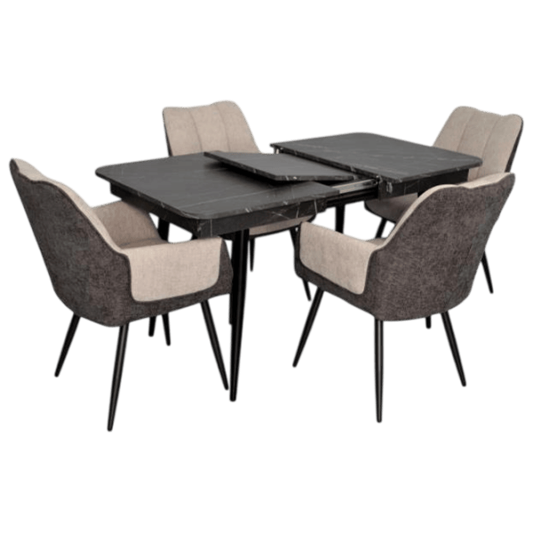 Set masă și scaune Evelin DT 432-3R B + 4 QT-227B UF885-13 Dreptunghiulară / PAL / Dark Gray photo 1