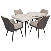 Set masă și scaune Evelin DT 432-1R B + 4 QT-227B UF885-13 Dreptunghiulară / PAL / Light Gray
