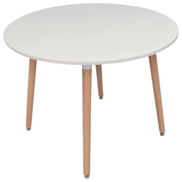 Set masă și scaune Evelin DT 402-1Wo + 4 QT-284Wo UF885-02 Rotundă / PAL / Light Beige photo 6