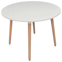 Обеденные стол со стульями Evelin DT 402-1Wo + 4 QT-284Wo UF885-02 Круглая / ДСП / Light Beige photo 6