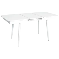 Обеденные стол со стульями Evelin DT 431-1R Wh + 4 YTC-080Wh BLU-13 Прямоугольная / ДСП / Светло Серый photo 4