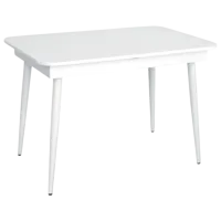 Обеденные стол со стульями Evelin DT 431-1R Wh + 4 YTC-064Wh UF910-01 Прямоугольная / ДСП / Light Beige photo 2