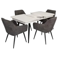Set masă și scaune Evelin DT 432-1R B + 4 YTC-090B UF885-15 Dreptunghiulară / PAL / Dark Grey