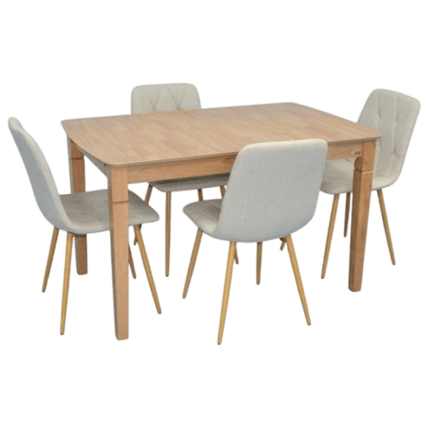 Set masă și scaune Evelin HV-27V + 4 YTC 080Wo BJORN24 Dreptunghiulară / PAL / Light Brown photo 1