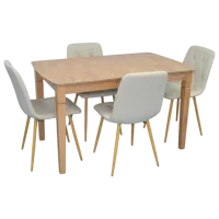 Set masă și scaune Evelin HV-27V + 4 YTC 080Wo BJORN24 Dreptunghiulară / PAL / Light Brown