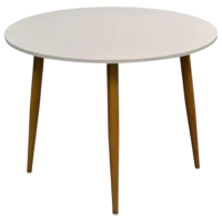 Обеденные стол со стульями Evelin DT 404-1Wo + 3 QT-284Wo UF885-02 Круглая / ДСП / Light Beige photo 2