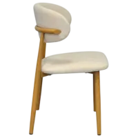 Обеденные стол со стульями Evelin DT 404-1Wo + 3 QT-284Wo UF885-02 Круглая / ДСП / Light Beige photo 4