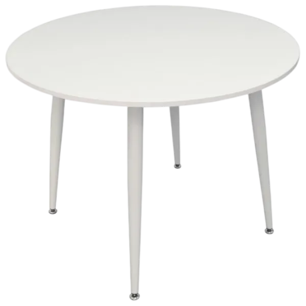 Set masă și scaune Evelin DT 402-5Wh + 4 YTC-055Wh BLU-13 Rotundă / PAL / Light Gray photo 6