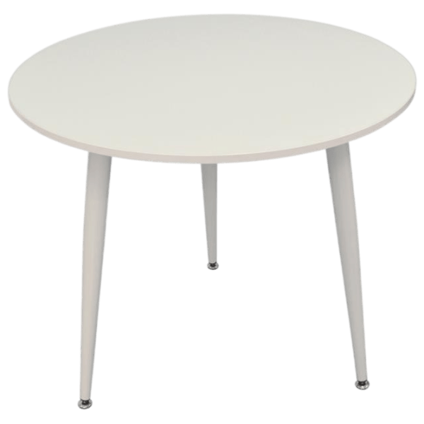 Set masă și scaune Evelin DT 404-5Wh + 3 YTC-055Wh BLU-13 Rotundă / PAL / Light Gray photo 2