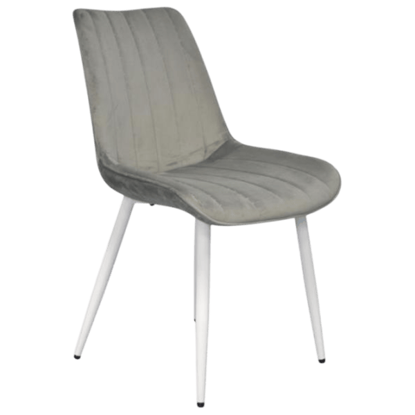 Set masă și scaune Evelin DT 404-5Wh + 3 YTC-055Wh BLU-13 Rotundă / PAL / Light Gray photo 3