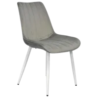 Обеденные стол со стульями Evelin DT 404-5Wh + 3 YTC-055Wh BLU-13 Круглая / ДСП / Светло Серый photo 3