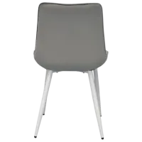 Обеденные стол со стульями Evelin DT 404-5Wh + 3 YTC-055Wh BLU-13 Круглая / ДСП / Светло Серый photo 6