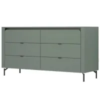 Comodă Fabrik Home Velori 81 x 163 x 38 / LPAL / Verde fumuriu