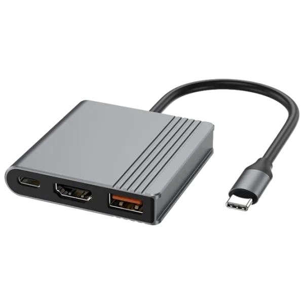 Adaptor Cablexpert A-CM-COMBO3-05 USB Type-C / Gray photo 1