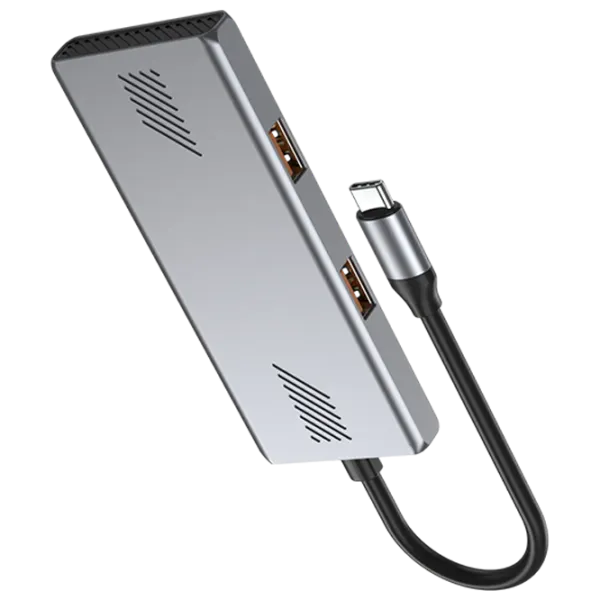 Адаптер Hub Gembird UHB-CM-U310-A2C2-01 USB Type-C / Серебряный photo 5