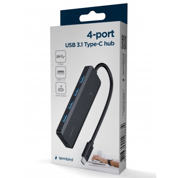 Адаптер Hub Gembird UHB-CM-U3P4P-01 USB Type-C / Черный photo 4