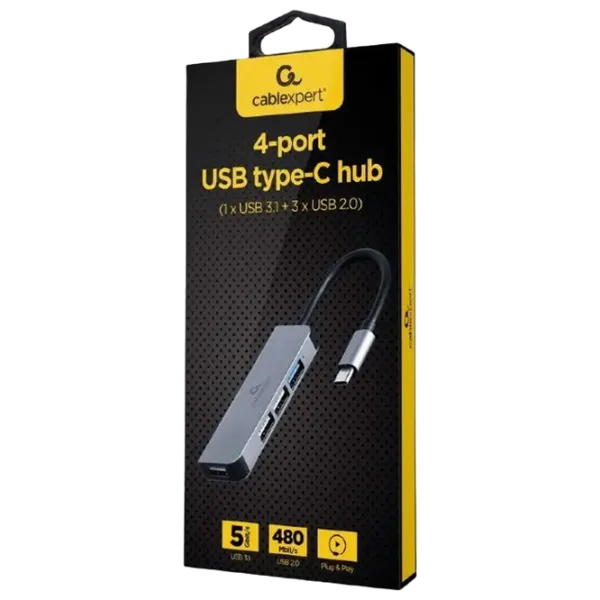 Адаптер Hub Gembird UHB-CM-U3P1U2P3-01 USB Type-C / Серебряный photo 2