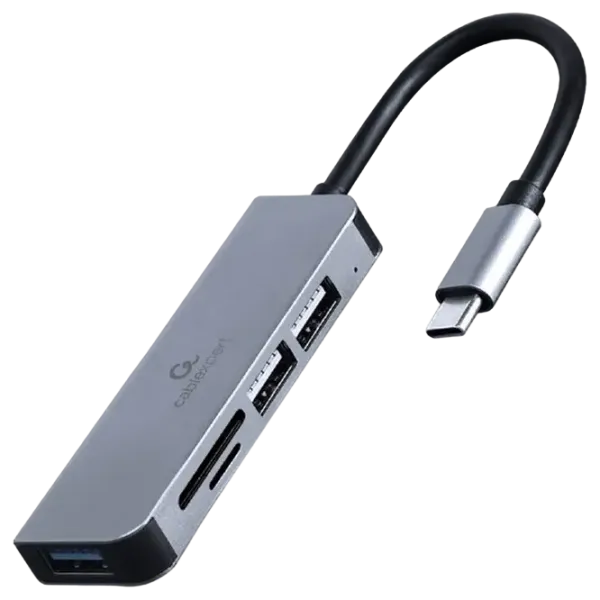 Адаптер Hub Gembird UHB-CM-CRU3P1U2P2-01 USB Type-C / Серебряный photo 1