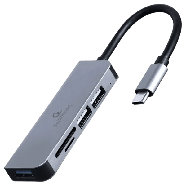 Адаптер Hub Gembird UHB-CM-CRU3P1U2P2-01 USB Type-C / Серебряный photo 1