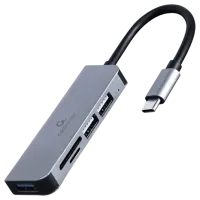 Адаптер Hub Gembird UHB-CM-CRU3P1U2P2-01 USB Type-C / Серебряный
