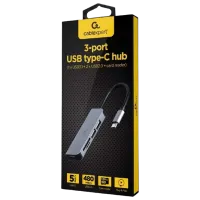 Adaptor Hub Gembird UHB-CM-CRU3P1U2P2-01 USB Type-C / Silver photo 2