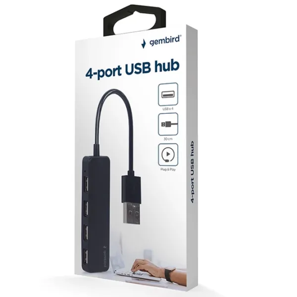 Адаптер Hub Gembird UHB-U2P4-06 USB Type-A / Черный photo 3