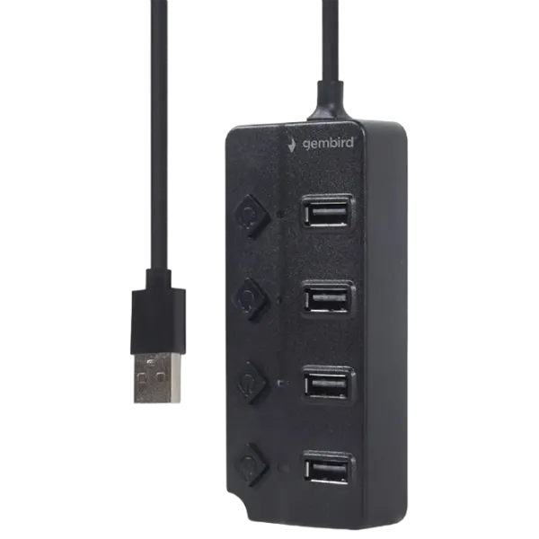 Adaptor Hub Gembird UHB-U2P4P-01 USB Type-A / Black photo 2
