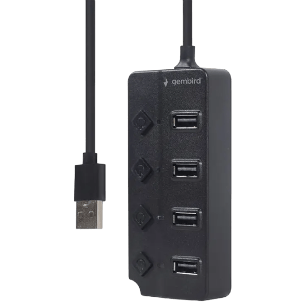 Adaptor Hub Gembird UHB-U2P4P-01 USB Type-A / Black photo 2