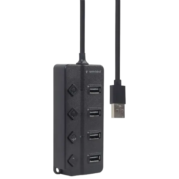 Adaptor Hub Gembird UHB-U2P4P-01 USB Type-A / Black photo 3
