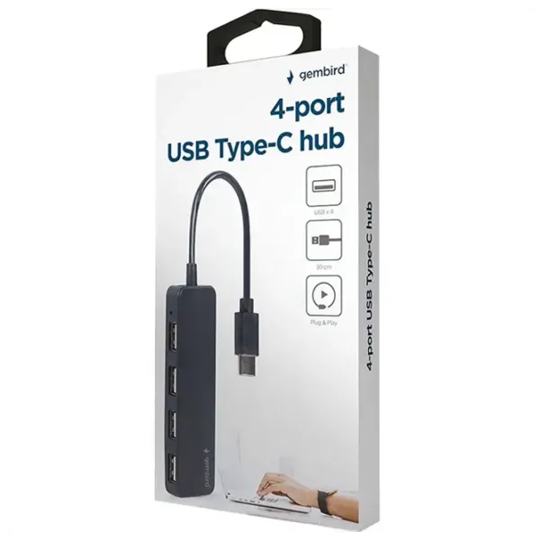 Адаптер Hub Gembird UHB-CM-U2P4-01 USB Type-C / Черный photo 3