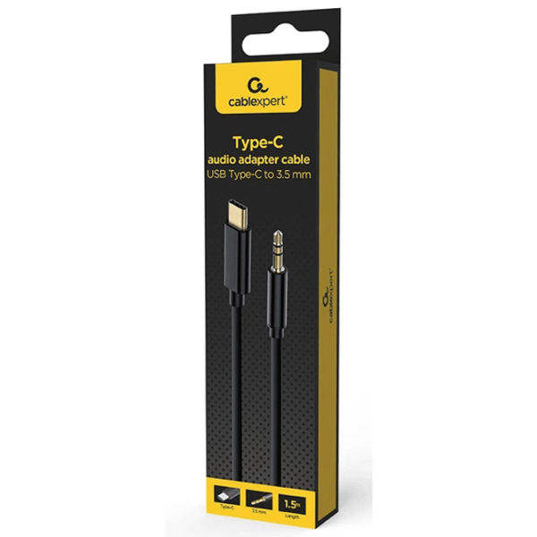 Аудио кабель Cablexpert USB Type-C + 3.5 mm 1.5 м / Черный photo 3