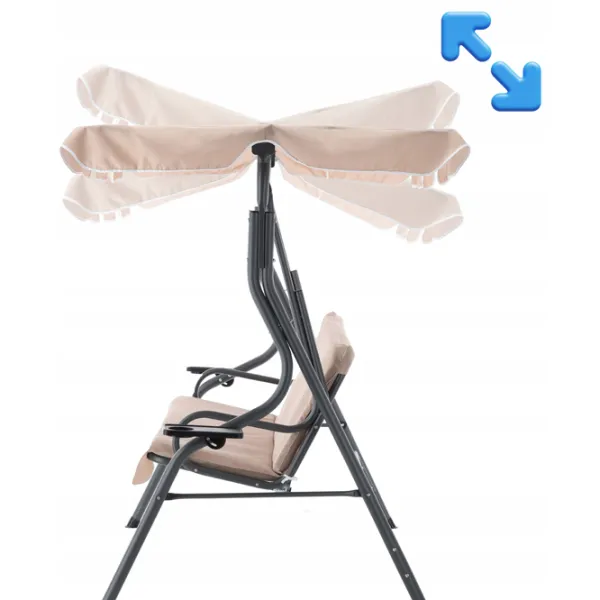 Leagăn de grădină GardenLine KRE0735  Beige / 220 kg photo 3