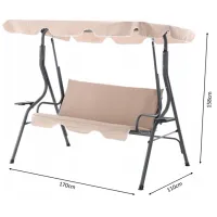 Садовые качели GardenLine KRE0735 Бежевый / 220 кг photo 7
