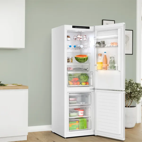 Frigider Bosch KGN362WDF cu congelator jos 321 l / 186 cm / White photo 6