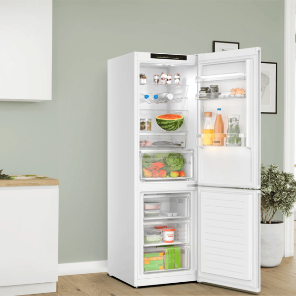 Frigider Bosch KGN362WDF cu congelator jos 321 l / 186 cm / White photo 6