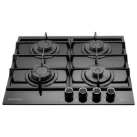 Plită încorporabilă pe gaz Mastercook Simphony Sticlă călită / Black