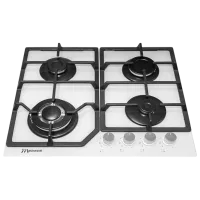 Plită încorporabilă pe gaz Mastercook MC-E 4215 G Sticlă călită / White