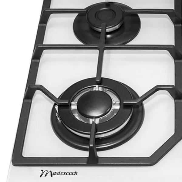 Plită încorporabilă pe gaz Mastercook MC-E 4215 G Sticlă călită / White photo 2