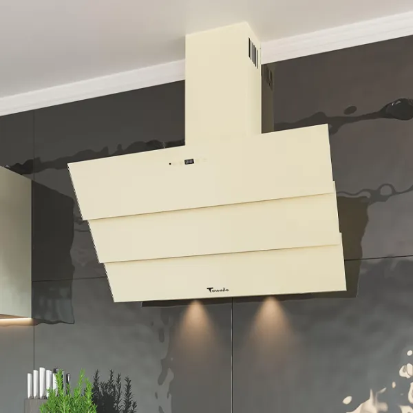 Hotă Tornado Megas 1200 LED Înclinată/ Beige/ Gray photo 8