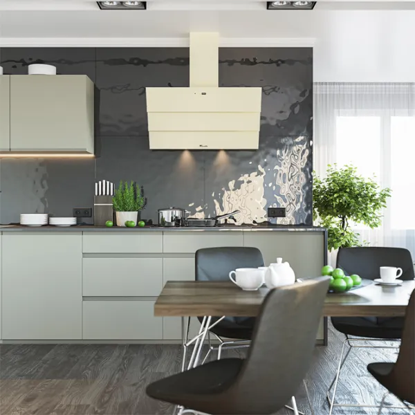 Hotă Tornado Megas 1200 LED Înclinată/ Beige/ Gray photo 9
