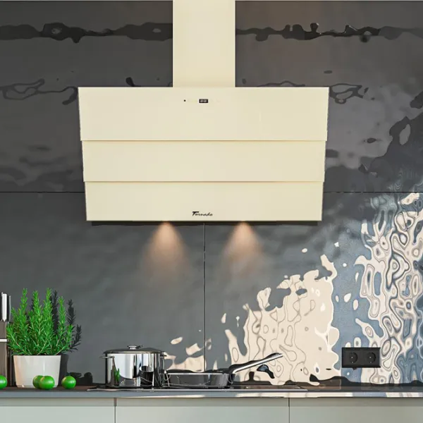Hotă Tornado Megas 1200 LED Înclinată/ Beige/ Gray photo 11
