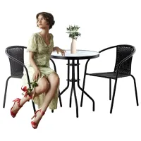 Set mobilă grădină GardenLine Bistro Plastic / Sticlă / Metal / Gray photo 5