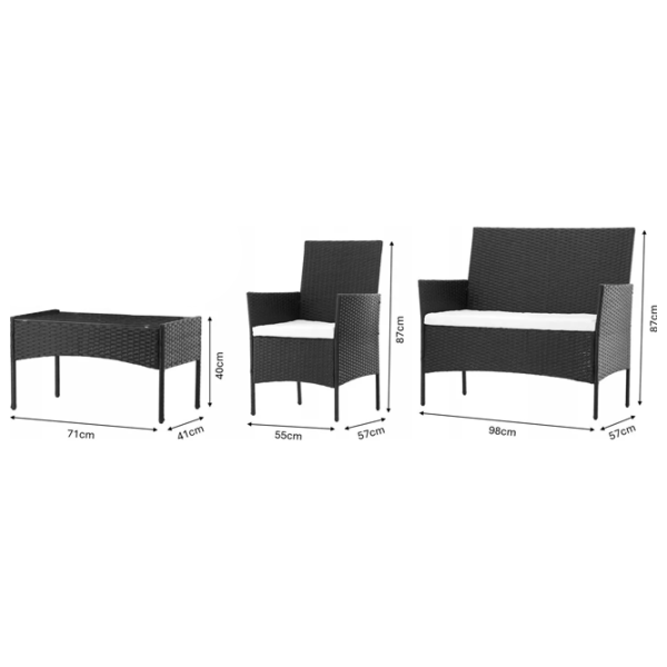 Set mobilă grădină GardenLine SAD3477 Plastic / Metal / Metal / Gray photo 2