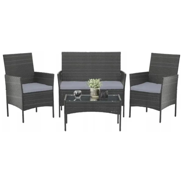 Set mobilă grădină GardenLine SAD3477 Plastic / Metal / Metal / Gray photo 5