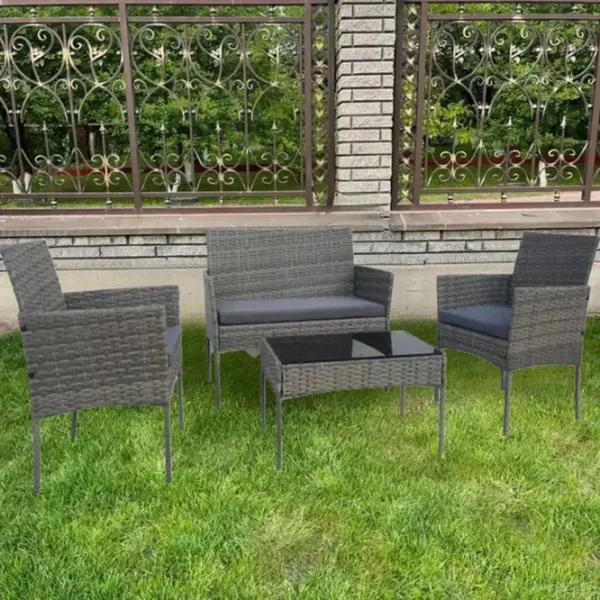 Set mobilă grădină GardenLine SAD3477 Plastic / Metal / Metal / Gray photo 6